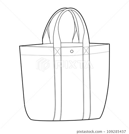 Beach Tote oversized tote, carryall functionality silhouette bag. Fashion accessory technical illustration. Vector Beach Tote oversized tote, carryall functionality silhouette bag. Fashion accessory technical illustration. Vector 109285437