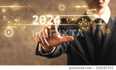 2024 text with businessman 2024 text with businessman 109285703
