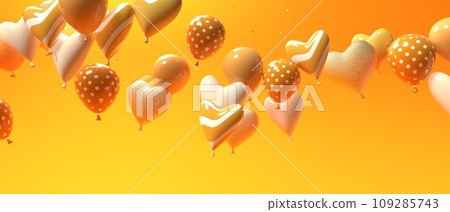 Appreciation and love theme - heart shaped balloons - 3D Appreciation and love theme - heart shaped balloons - 3D 109285743