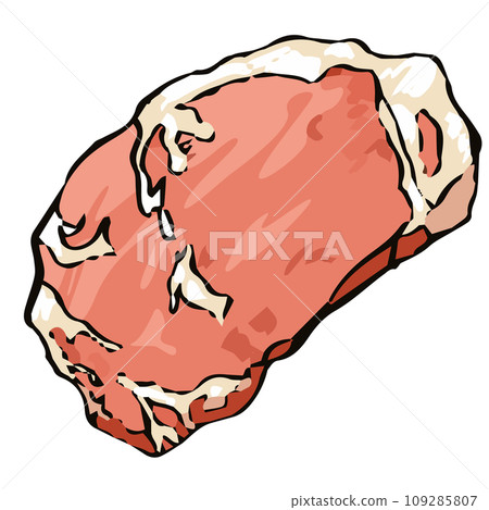 生肉食品第 1 部分。手繪風格插畫向量 109285807