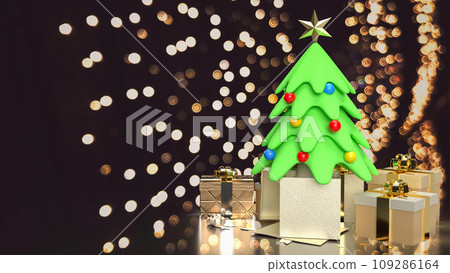 The Christmas tree and gift box for celebrate or holiday concept 3d rendering The Christmas tree and gift box for celebrate or holiday concept 3d rendering 109286164