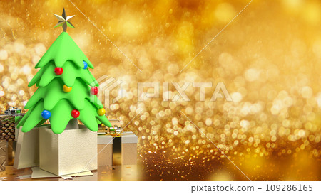 The Christmas tree and gift box for celebrate or holiday concept 3d rendering The Christmas tree and gift box for celebrate or holiday concept 3d rendering 109286165