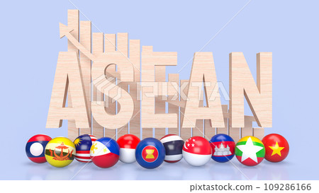 The ASEAN or Association of Southeast Asian Nations for Business concept 3d rendering. The ASEAN or Association of Southeast Asian Nations for Business concept 3d rendering. 109286166