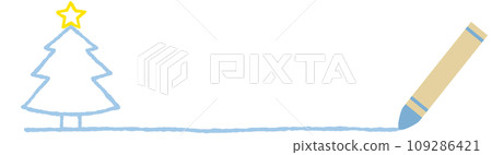 Crayon and line Christmas tree 109286421