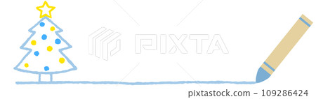 Crayon and line Christmas tree Crayon and line Christmas tree 109286424