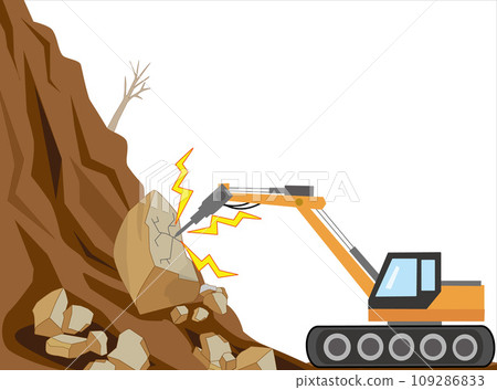 Heavy machinery is being used to restore the landslide. Heavy machinery is being used to restore the landslide. 109286833