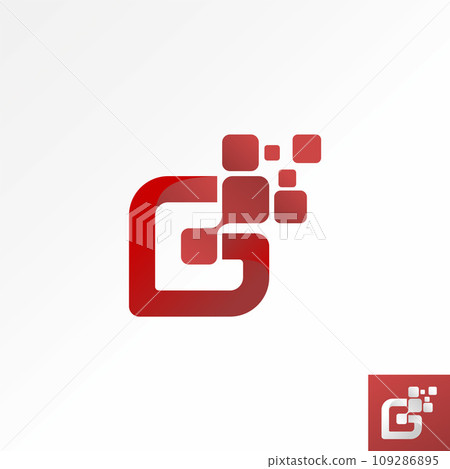 Logo design graphic concept creative premium abstract vector stock unique initial letter G font dot square tech symbol. Related to monogram typography 109286895
