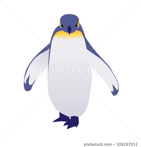 一隻面向前方行走的企鵝的插圖 一隻面向前方行走的企鵝的插圖 109287031