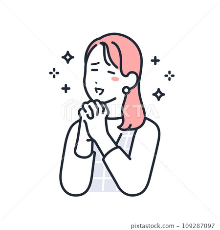Simple vector illustration material of a fashionable young woman whom you admire 109287097