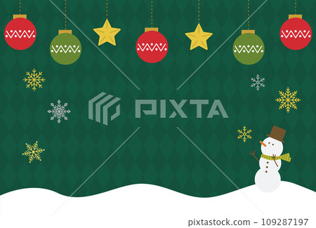 Illustration frame with snowman and Christmas tree Illustration frame with snowman and Christmas tree 109287197