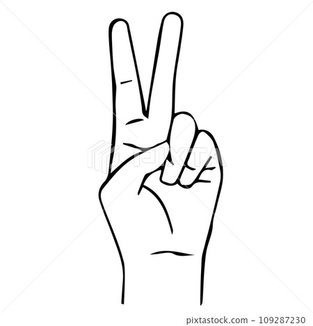 石頭、剪刀、布_片段_線描_剪刀 109287230