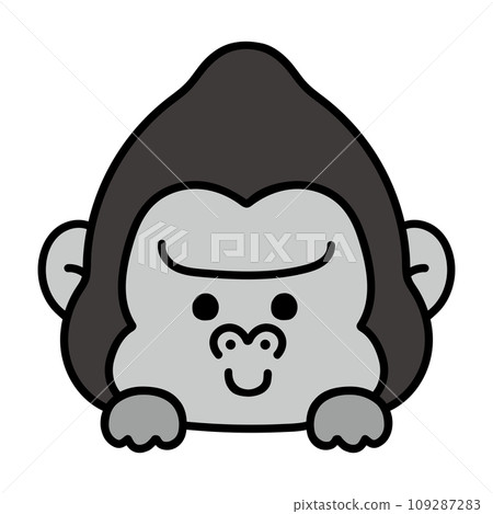 Cute gorilla peeking out Cute gorilla peeking out 109287283
