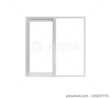 Real modern house window frame isolated on white background Real modern house window frame isolated on white background 109287778