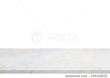 white marble stone table top isolated on white background for product display white marble stone table top isolated on white background for product display 109288030