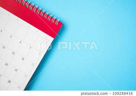calendar page on blue background business planning appointment meeting concept calendar page on blue background business planning appointment meeting concept 109288416
