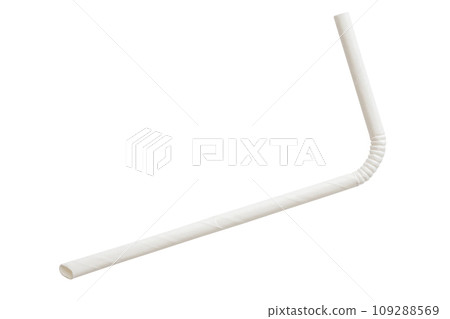 Biodegradable eco friendly white paper drinking straw mockup isolated on white background Biodegradable eco friendly white paper drinking straw mockup isolated on white background 109288569