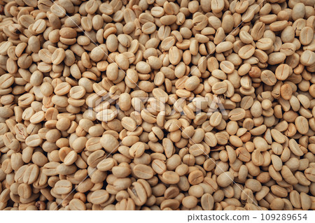 Dried coffee beans,Coffee beans are dried in a greenhouse. 109289654