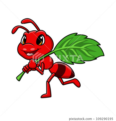 Cute ant cartoon on white background Cute ant cartoon on white background 109290195