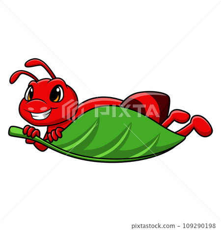 Cute ant cartoon on white background 109290198