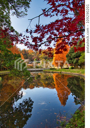 Landmark in full autumn leaves 109290201