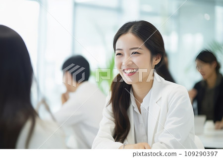 Smiling business woman AI generated image AI image 109290397