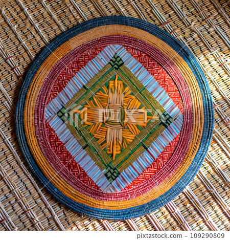 traditional rangoli pattern carpet 109290809