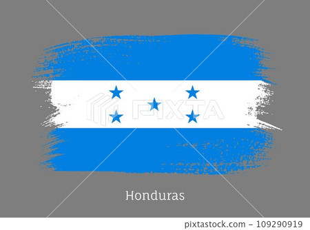Honduras official flag in shape of brush stroke Honduras official flag in shape of brush stroke 109290919