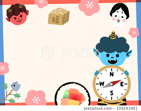 Cute setsubun illustration material Cute setsubun illustration material 109291061