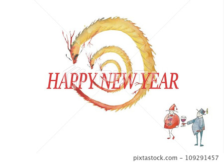 新年素材、龍年、龍的誕生-插圖素材 [109291457] - PIXTA圖庫