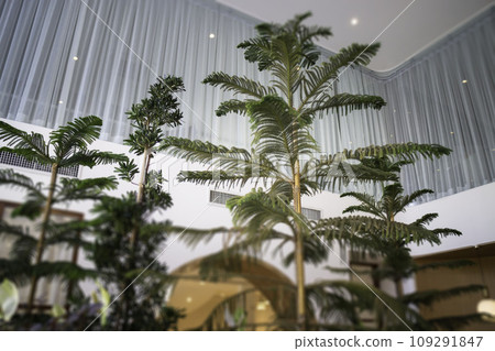 Interior of stylish white and green room 109291847