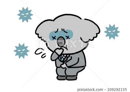 穿著西裝的可愛無尾熊商人感到噁心 109292135