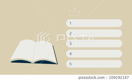 一個簡單的書籍排名表和第一到第五名。 109292187