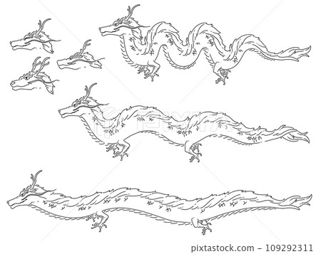 簡單的龍線畫插圖集 簡單的龍線畫插圖集 109292311