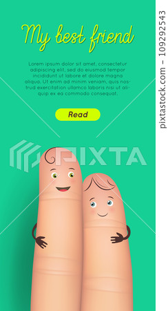 Happy friendship day finger card 109292543