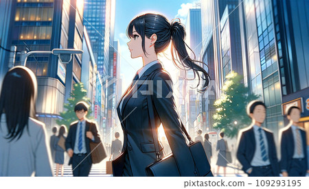 Urban businesswoman facing new challenges 109293195