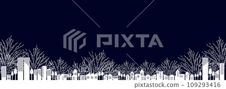 Vector illustration of a quiet and calm cityscape in winter 109293416