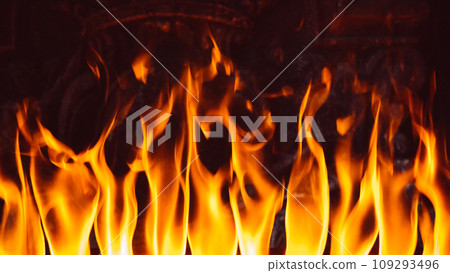Flames texture background on a black background Flames texture background on a black background 109293496