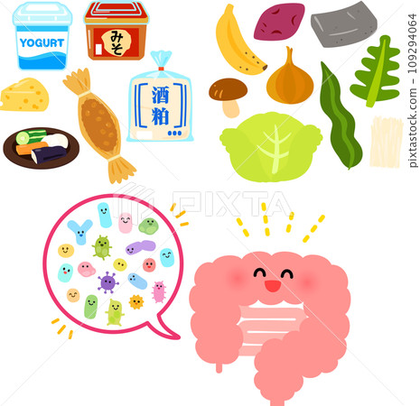 多種腸道菌囊和合生元的影像 多種腸道菌囊和合生元的影像 109294064