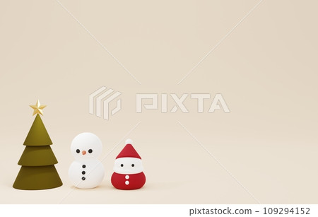 3D material_Christmas tree_Santa_snowman 3D material_Christmas tree_Santa_snowman 109294152