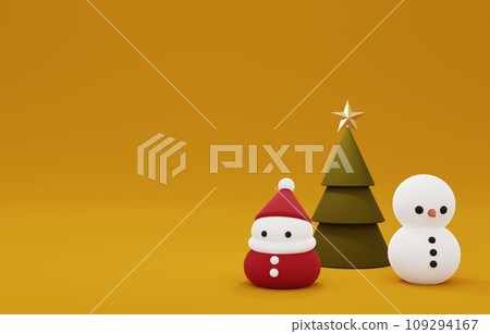 3D material_Christmas tree_Santa_snowman 3D material_Christmas tree_Santa_snowman 109294167