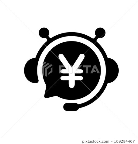 Stock investment/asset management vector icon illustration / AI investment/Robo advisor 109294407