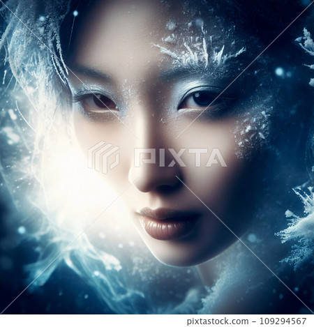 A beautiful girl with an unusual chic makeup A beautiful girl with an unusual chic makeup 109294567