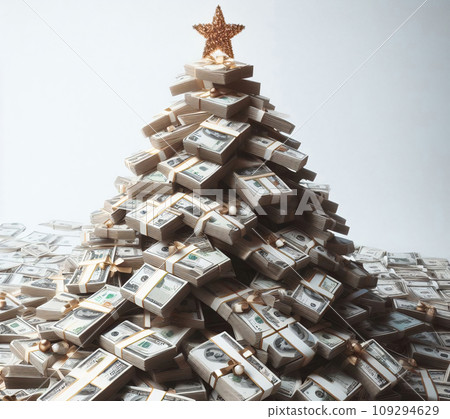 Christmas tree made of dollars 109294629