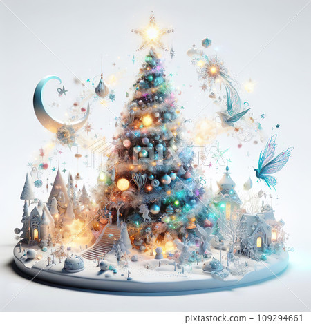 Illustration of a magical elegant Christmas tree 109294661