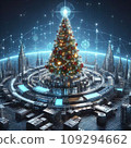 A high-tech Christmas tree in minimalism style 109294662