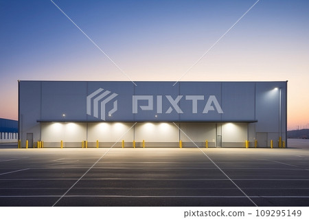 Industrial Logistics Building with Illuminated Lights Industrial Logistics Building with Illuminated Lights 109295149