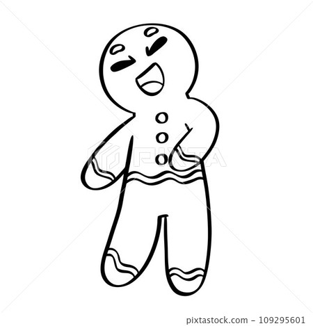 Gingerbread man cookies. Vector illustration on a white background Gingerbread man cookies. Vector illustration on a white background 109295601