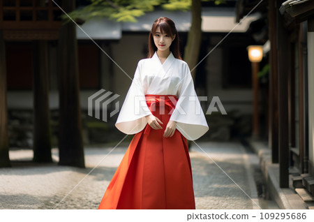 穿著巫女服裝的女人 109295686