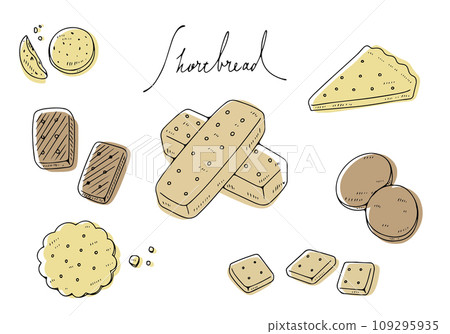Simple shortbread illustration set 109295935