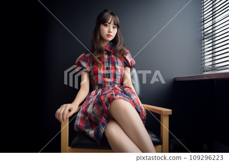 A young woman sitting on a chair 109296223